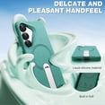 thumbnail image 6 of ExoGuard for Samsung Galaxy S25 Plus Case, Adjustable Metal Kickstand, Soft Skin-Friendly Silicone Cover, Anti-Scratch Microfiber Lining - Teal, 6 of 7