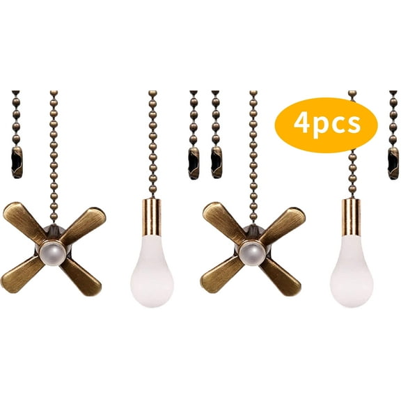 Ceiling Fan Pull Chain Decorative Ornaments Extension for 13.6 Inch Fan Pulls and Light - 2 Pcs (Bronze)