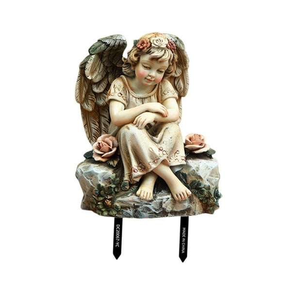 Estaca Decorativa de Jardín Niña Acrílica Plana Ornamentación para Maceta Bonsái Decoración Exterior Adecuada para Jardines Patios Decoración de Inter Estilo A