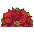 thumbnail image 1 of Trans-Ocean Imports NTRH1201524 18 x 30 in. Liora Manne Natura Poinsettia Machine d'Extérieur Faite Tapis Rond - Rouge, 1 of 1