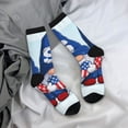 thumbnail image 5 of Gukieu Cute Gnomes in USA Print Contrast Color Mid-calf Socks, Sweat-wicking Athletic Socks, Unisex Clothing Accessories, 5 of 6