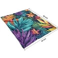 thumbnail image 4 of Colorful Tropical Leaf Pattern Blanket,Comfortable Soft Flannel Throw Blanket,All Season,Warm Lightweight Blankets for Sofa Bed Couch Living Room Chair,60"x80", 4 of 4