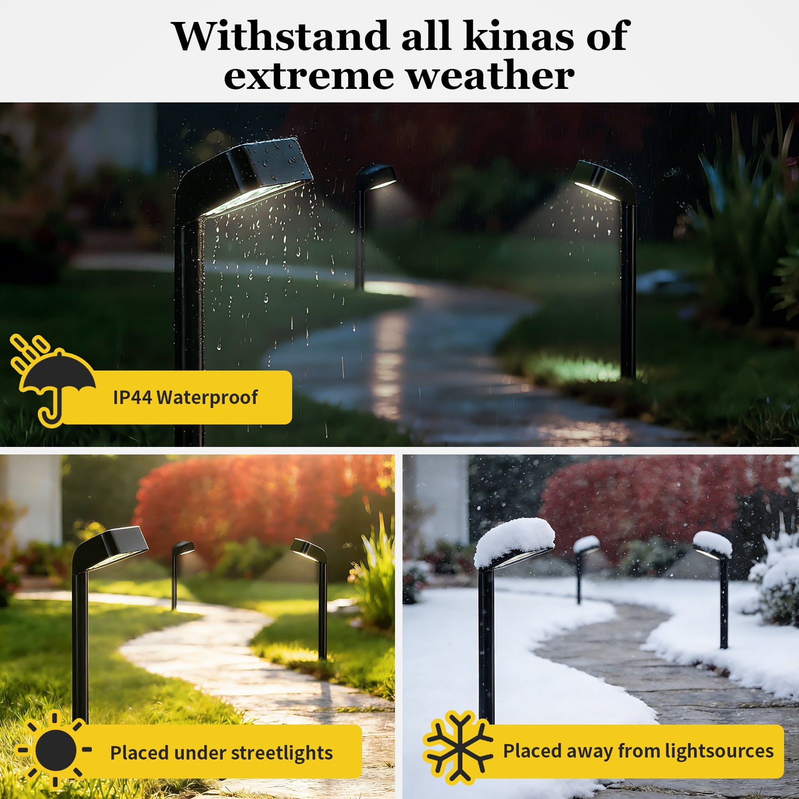 BLITZWILL Solar Pathway Lights Outdoor, 8 Pack Solar Landscape Path Lights,Bright Auto On/Off Waterproof,for Yard Patio Walkway Driveway Pathway,White