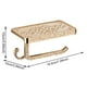 thumbnail image 3 of Toallero de pared con estante: estructura metálica, estante de almacenamiento y acabado dorado. Organizador de baño/cocina para toallas, teléfono y velas, 3 of 4