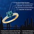 thumbnail image 2 of Gem Stone King 14K Two Tone Gold London Blue Topaz and Lab Grown Diamond Engagement Ring for Women | 1.48 Cttw | Round 6MM | Gemstone November Birthstone | Size 7, 2 of 6