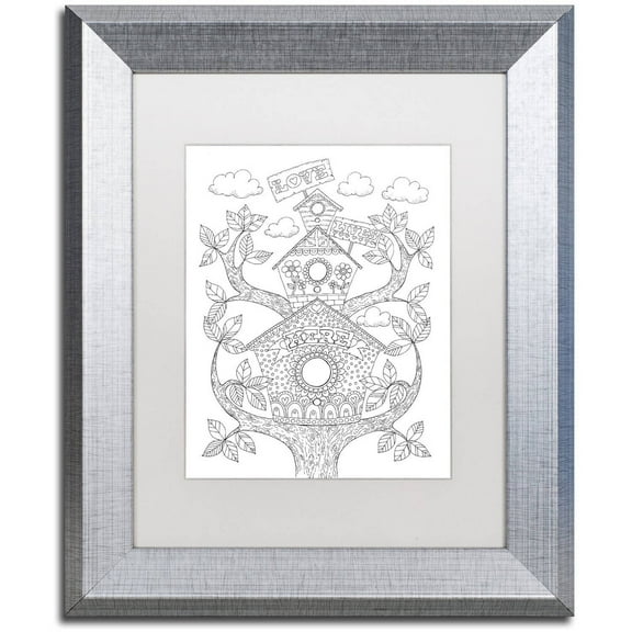 Trademark Fine Art "Letters and Words 12" Canvas Art by Hello Angel, White Matte, Silver Frame