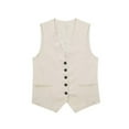 thumbnail image 1 of CHOK Hauts pour Femmes Gilet en Lin Mélangé Décontracté pour Femmes 2023 Rose, 1 of 3