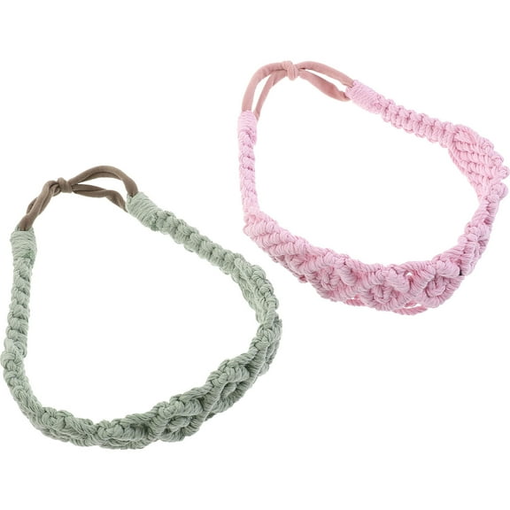 UPOUART 2Pcs Bohemian Crochet Headbands Elastic and Flexible for Workout Yoga and Daily Wear