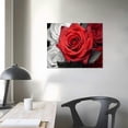 thumbnail image 3 of Nawypu Black White And Red Rose Canvas Wall Art, Abstract Rose Flowers Picture Artworks Painting Print Posters Modern Home Decorations Framed Ready To Hang For Living Room Bedroom Bathroom Kitchen, 3 of 4