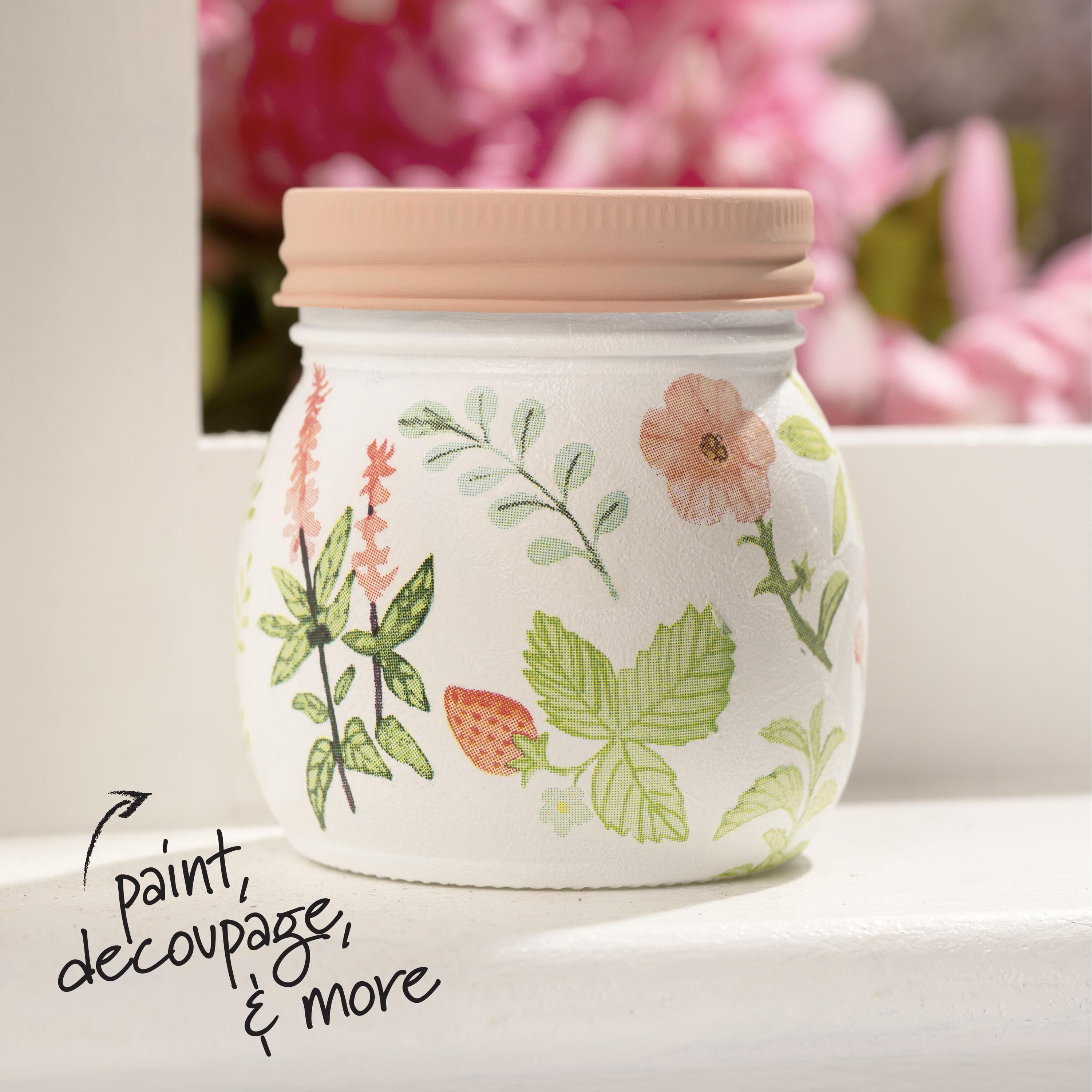 (3 pack) Plaid Surfaces Glass Mason Jar with Lid, 8 oz Customizable Jar for DIY Arts and Crafts