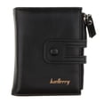 thumbnail image 2 of Cartera de cuero PU de lujo con cremallera para hombre Vintage, tarjetero, monedero Negro Hugo Cartera de los hombres de la manera, 2 of 10