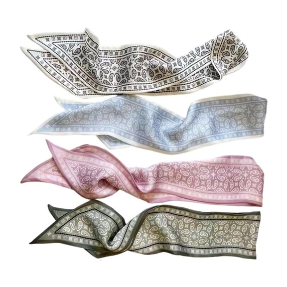 Skinny Scarf For Women Neckerchief Vibrant Color Bag Handle Wrap for Women