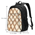 thumbnail image 2 of Travel Shoulder Computer Backpack 18 X 13.4 X 8.3in With Usb Cable And Music Jack Multi-Space Pocket Sandybrown Moroccan Trellis Hand-Drawn Sketch_3, 2 of 7