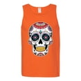 thumbnail image 2 of Wild Bobby Day Of The Dead Sugar Skull Pop Culture Men Graphic Tank Top, Orange, XX-Large, 2 of 5