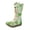 Green, variant on Strape-Accent Washed PU Leather Flat Women's Boot with Plus Size