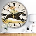 thumbnail image 2 of DesignArt Horloge Murale Grande Rêve Jeune Femme sur Étalon Noir, 2 of 2
