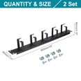 thumbnail image 2 of Uxcell 1U 5 D-Ring Cable Manager, 2 Pack 19-Inch Metal Horizontal Rack Mount Metal Server Rack Wire Management, 2 of 6