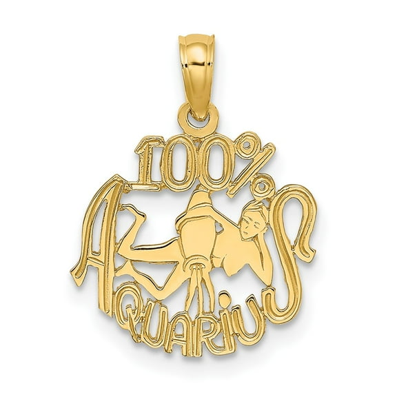 Finest Gold 10K 100 Percent Aquarius Zodiac Charm