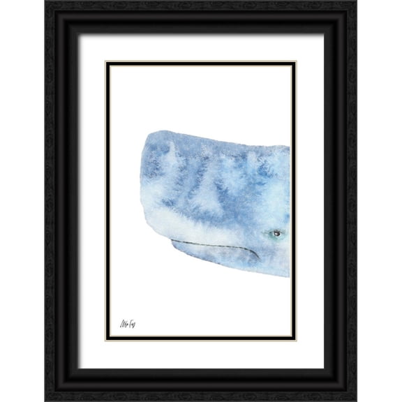 Fay, Mela 11x14 Black Ornate Wood Framed with Double Matting Museum Art Print Titled - Whale I