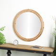 thumbnail image 3 of DecMode 36" x 36" Brown Washed Beaded Wall Mirror, 3 of 14