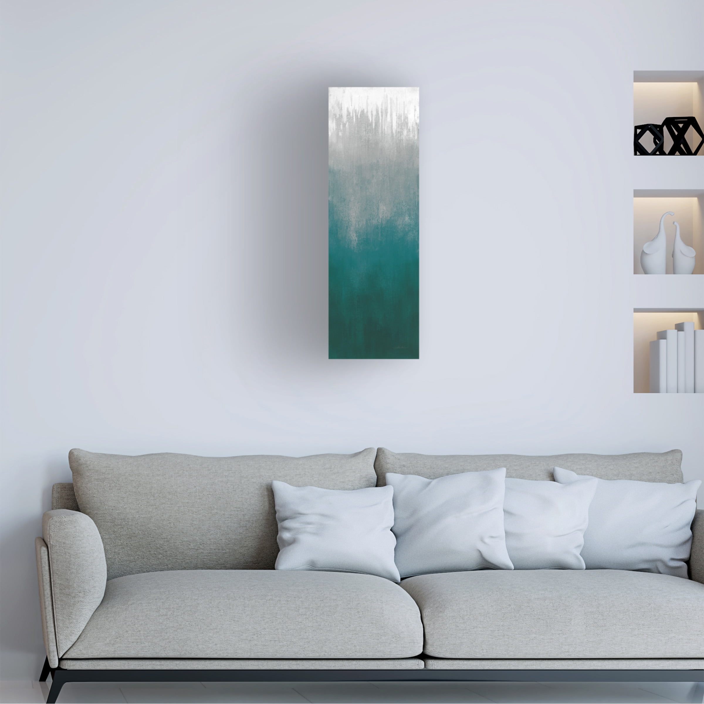 Silvia Vassileva 'Silver Wave I Green Crop' Canvas Art