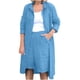 thumbnail image 1 of Conjunto de blusa y pantalones cortos de manga larga con cuello vuelto liso para mujer Wmkox8yi  bvn4009, 1 of 8