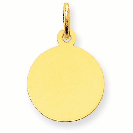 Engravable Round Disc Charm - 10K Yellow Gold .018 Gauge Engravable Round Disc Charm Pendant MSRP $141