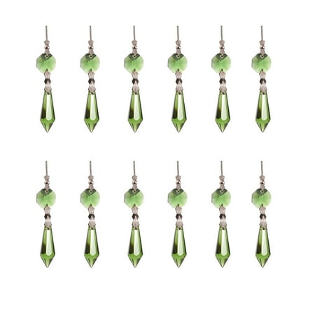 

20PCS DIY Beautiful Crystal Chandelier Glass Crystal Pendants Beads Prisms Pendants (Green)