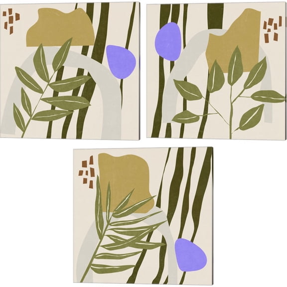 Great Art Now Far Away Place by Melissa Wang 3 Piece Canvas Art Set Each 14W x 14H