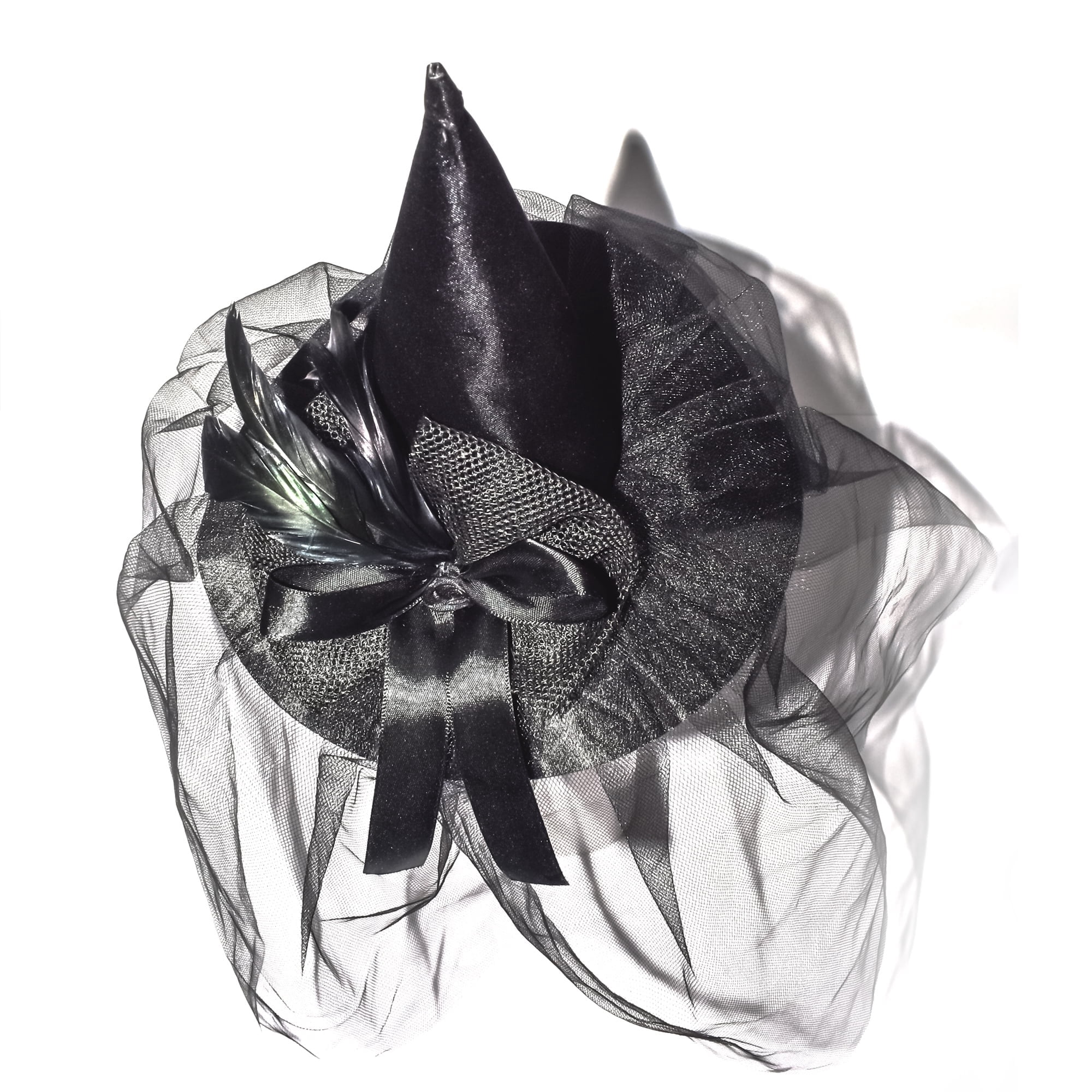 Mini Witch Hat Costume Accessory for Adults, Black, Halloween by Way To Celebrate