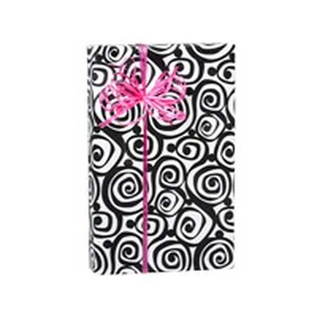Black and White Bohemian Swirl Birthday / Special Occasion Gift Wrap Wrapping Paper-16ft