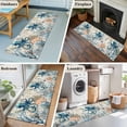 thumbnail image 6 of Nautical Teal Washable Runner Rugs 2'x6', Octopus Ocean Coral Starfish Coastal Map Low Pile Throw Entryway Rug Non-Slip Sturdy Edge Binding Carpet for Indoor Bedside Entrance Bedside, 6 of 9