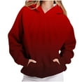 thumbnail image 2 of AGWOLF Womens Oversized Sweatshirts Trendy Gradient Color Pleated Hoodies Casual Long Sleeve Pullover with Pockets, 2 of 7