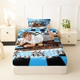 thumbnail image 4 of Castle Fairy Cool Steam Train Twin Sheet Sets 3pcs for Boys, Retro Locomotive Graphic Bedding for Modern Room, Blue, 4 of 6