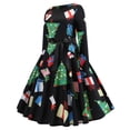 thumbnail image 5 of Women Halloween Print Dress Long Sleeve Round Neck Slim Fit Dress Party  4, 5 of 5