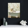 thumbnail image 4 of COMIO  Sylvie Beaded Mother and Baby Polar Bear in Country Cottage Bath Vintage Canvas Wall Art, White, Modern Cute Animal Bathtub Art for Wall, 4 of 4