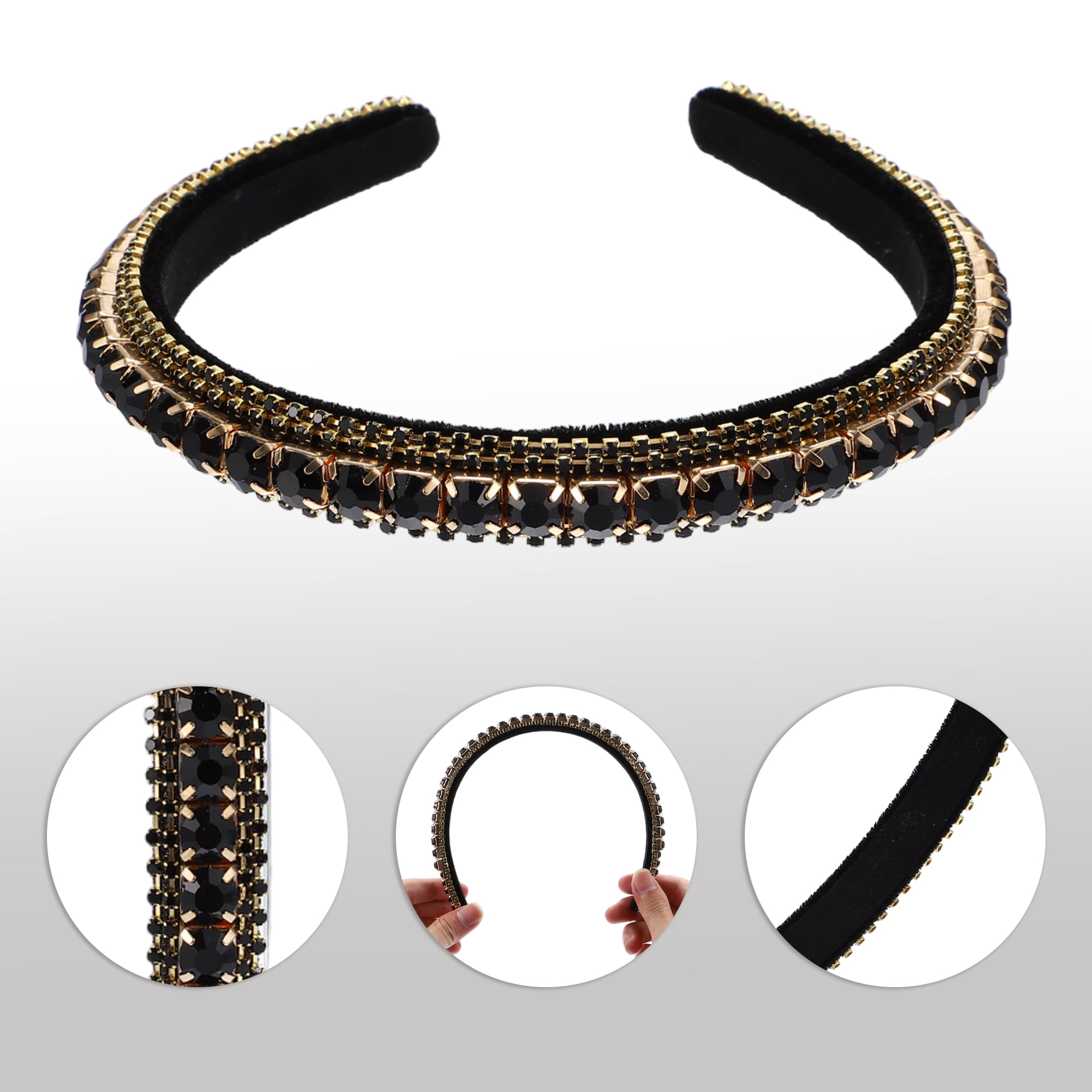 Unique Bargains Decor Hairbands for Women Daily Wear Birthday Parties Black