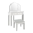 thumbnail image 4 of Inspired Home Daryl Mirrored Corner 3-Piece Vanity Set, Grey, 4 of 9