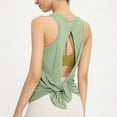 thumbnail image 5 of Lixiuxyad Women Strap tank top Women's Tanks & For Daily Wear Sports And Yoga Round Neck Sleeveless Hollow Back Design For Comfort And Style(Green L), 5 of 5