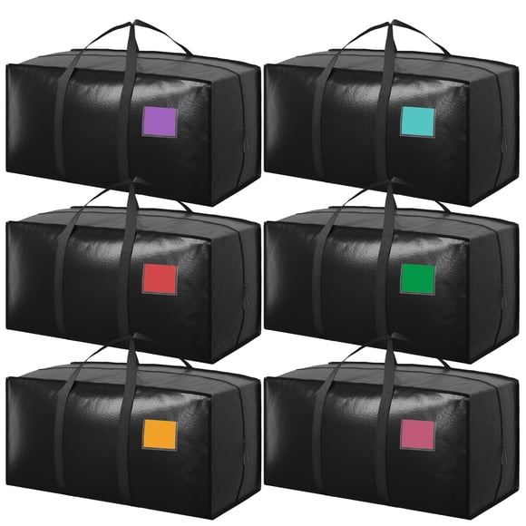 Bolsas de mudanza RMOHRO, paquete de 6, XXL, resistentes, negras