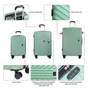 Travelhouse 6 Piece Hardshell Luggage Set Lightweight Suitcase with TSA Lock and Spinner Wheels with Backpack, Duffel Bag ,Packing Cubes,Green