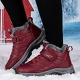 thumbnail image 2 of CAICJ98 Women Winter Boots Warm Lined Waterproof Ankle Booties Outdoor Hiking Shoes Winter Boots Women (Red,Size 9), 2 of 9