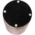 thumbnail image 6 of Joveco Round Velvet Ottoman, Upholstered Vanity Stool Footrest with Gold Metal Base, Modern Padded Makeup Chair for Bedroom Living Room （Pink）, 6 of 8