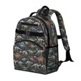 thumbnail image 2 of Dinosaur Skeleton Black Pattern Cute School Backpack Bag for School with Padded Back and Adjustable Shoulder Straps 15.25"x11.5"x5.25", 2 of 5