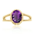 thumbnail image 1 of 1.25 Carat Oval Shape Amethyst Ring In 10K Solid Rose, White & Yellow Gold, 1 of 1
