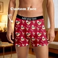thumbnail image 2 of Men Valentines Boxer Briefs Funny Face I Love You Underwear Comfort Breathable Soft Underpants Red L, 2 of 7