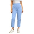 thumbnail image 2 of Maplenight Womens Cropped Yoga Pants with Pockets Elastic High Waisted Workout Pants Side Slit Casual Athletic Running Leggings, 2 of 6