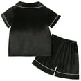 thumbnail image 5 of Fesfesfes Kids Summer Pajamas Sets Silk Outfits Boys Girls Solid Color Short Sleeve Shorts Pjs Sets Toddler Baby Homewear Clothes Suits, 5 of 9