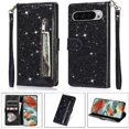 thumbnail image 1 of Case for FOXDOCK Google Pixel 9 Pro XL Glitter Zipper Wallet Case with Short Hand Strap, 1 of 4