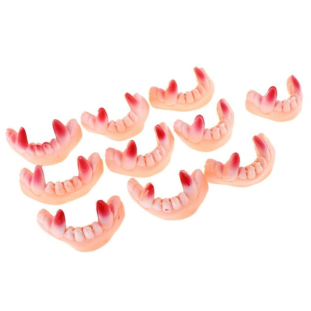 10pcs falsos suaves Broma divertida Juguete de la mordaza de disfraces Accesorios de Halloween , chupadores de sangre Dientes chupadores de sangre